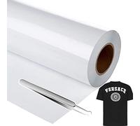 NCRGB Vinile Termoadesivo per Tessut,Pellicola per Plotter in Vinile a Trasferimento Termico,Facile da Tagliare e Sarchiare,Vinile Adesivo per T-Shirt (Bianco, 30.5×305 cm)