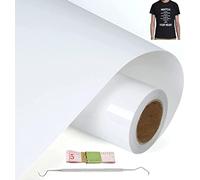 NCRGB Vinile Termoadesivo per Tessuti,Heat Transfer Vinile,Vinile Termovinile Adesivo Permanente Trasferimento Vinile,HTV Vinile per DIY Decorazioni,Indumenti e Altri Tessuti (30.5×600cm, Bianco)