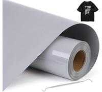 NCRGB Vinile Termoadesivo per Tessuti,Heat Transfer Vinile,Vinile Termovinile Adesivo Permanente Trasferimento Vinile,HTV Vinile per DIY Decorazioni,Indumenti e Altri Tessuti (30.5×600cm, Grigio)