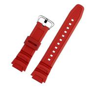 NCSAJCNX Cinturino in gomma compatibile con orologio Casio W-218h / F-108 AE1200 / 1000/1300 Cinturino in resina e silicone(Red silver Buckle)