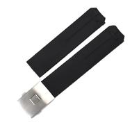 NCSAJCNX Cinturino in silicone di qualità compatibile con il cinturino in gomma originale Tissot 1853 Tengzhi T-Touch T013 T047T081T33, cinturini for orologi neri e arancioni(Black-silver,20mm)