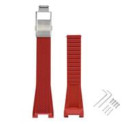 NCSAJCNX Cinturino in silicone liquido compatibile con Casio GST-W300 GST-B100 S100 110 120 Sport Fibbia pieghevole Cinturino di ricambio for orologio con viti(Red-silver)
