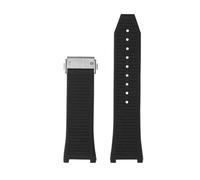 NCSAJCNX Compatibile con il cinturino in acciaio pregiato Ferragamo F80 Sports Series, cinturino in gomma siliconica, bracciale concavo da 26 mm(Black Silver)