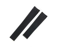 NCSAJCNX Compatibile con il cinturino Tag Strap Curved End Watch Band in morbido silicone nero a righe blu for il bracciale Grand Carrera Aquacer da 22 mm.(Black-No Buckle)