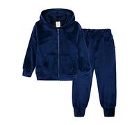 NCTCITY 2 Pezzi Tuta da Ginnastica in Velluto per Bambini Zip Felpa con Cappuccio e Pantaloni Lunghi Completo da Bambino Neonati Ragazze Ragazzi Cerniera Giacca Tops + Pantaloni da Jogging