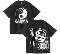 NCTCITY Uomo Donna T-Shirt in Cotone Stray Kids Karma Maglietta Vintage Lavato Camicia a Manica Corta Harajuku Blusa Tops BangChan Lee Know Changbin Hyunjin Han Felix Seungmin I.N