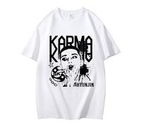 NCTCITY Uomo Donna T-Shirt in Cotone Stray Kids Karma Stampato Maglietta Unisex Camicia a Manica Corta Harajuku Tops BangChan Lee Know Changbin Hyunjin Han Felix Seungmin I.N