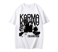 NCTCITY Uomo Donna T-Shirt in Cotone Stray Kids Karma Stampato Maglietta Unisex Camicia a Manica Corta Harajuku Tops BangChan Lee Know Changbin Hyunjin Han Felix Seungmin I.N