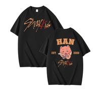 NCTCITY Uomo Donna T-Shirt Maglietta Unisex Sciolto Camicia a Manica Corta Harajuku Tops Blusa Sportiva Stray Kids Carino Stampato BangChan Lee Know Changbin Hyunjin Han Felix Seungmin I.N