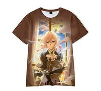 NCTCITY Violet Evergarden T-Shirt 3D Stampato Estate Maglietta a Manica Corta Animazione Camicia Girocollo Blouse Casuale Hip Hop Pullover Tops per Uomini e Donne