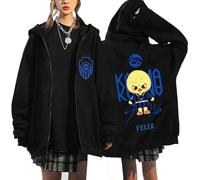 NCTCITY Zip Up Felpe con Cappuccio Casual Sweatshirts Stray Kids Karma Stampato Merch Y2K E-Girl Maglie Giacche Nero Carino Animali BangChan Lee Know Changbin Hyunjin Han Felix Seungmin I.N