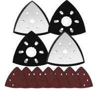 NCTNCX 4 piastre abrasive multiuso da 80 mm, con 14 levigatrici triangolari da 80 mm, per legno, metallo, plastica rigida, intonaco, levigatura, rimozione della ruggine (3)