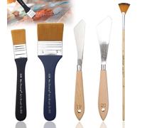 NCTNCX 5 PCS Spatole per Pittura, Coltelli di Pittura Set, Set di Spatola e Pennello, Spatole Per Stucco Spatole per Stucco e Pittura Ideali per Acquerelli Acrilici e Oli