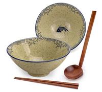 NCTNCX Ramen Set ciotola, Ciotola in ceramica, Ramen Bowl set, Stoviglie con bacchette e cucchiaio, Ciotola giapponese, Ciotole da zuppa, Insalatiera per Pho Ramen (1)