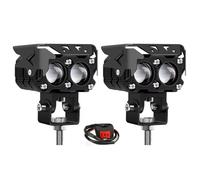 NCTPICLC Faretti Fendinebbia Proiettore Per Moto A Due Colori Faretto A LED Fendinebbia Ausiliario Lampada Per Camion E UTV Fendinebbia Auto(2 lens B)