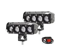 NCTPICLC Faretti Fendinebbia Proiettore Per Moto A Due Colori Faretto A LED Fendinebbia Ausiliario Lampada Per Camion E UTV Fendinebbia Auto(4 lens B)