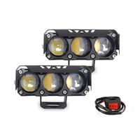 NCTPICLC Faretti Fendinebbia Proiettore Per Moto A Due Colori Faretto A LED Fendinebbia Ausiliario Lampada Per Camion E UTV Fendinebbia Auto(3 lens B)