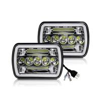 NCTPICLC Faro Principale Fari Faro Anteriore A LED Quadrato Da 5x7/7x6 Pollici Ambra Con Luce Diurna DRL Per Auto Camion Moto Per XJ E YJ 12 V(90W Headlight)