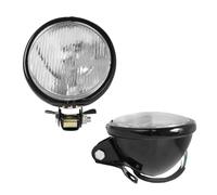 NCTPICLC Moto Fanale Faro Anteriore Moto Retrò Rotondo Supporto Placcato Per Suzuki(Black Clear Lens)