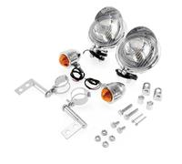 NCTPICLC Moto Fanale Faro Anteriore Universale Moto Fendinebbia Indicatori Direzione Supporto Per Per Suzuki(Whole Set A)