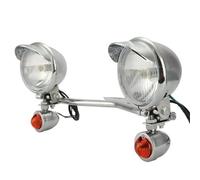 NCTPICLC Moto Fanale Supporto Montaggio Lampada Segnalazione Anteriore Faro Segnalazione Fendinebbia Universale Per Motocicletta 12 V(1 Whole Set)