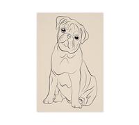 NCUDANK Poster su tela a inchiostro con ritratto di cane, decorazione artistica da parete per soggiorno e camera da letto, 40 x 60 cm
