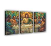 NCUDANK Poster su tela con immagine di Gesù l'ultima cena, decorazione artistica da parete per soggiorno e camera da letto, 20 x 30 cm