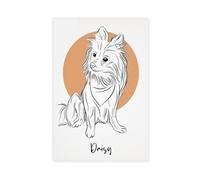 NCUDANK Poster su tela con linee di inchiostro della Pomerania, decorazione per camera da letto, ufficio, stanza, regalo, 40 x 60 cm