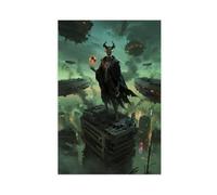 NCUDANK Poster su tela "Evil at the Top of The City", decorazione per camera da letto, ufficio, camera da letto, regalo, 20 x 30 cm