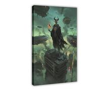 NCUDANK Poster su tela "Evil at the Top of The City", decorazione per camera da letto, ufficio, camera da letto, regalo, 20 x 30 cm
