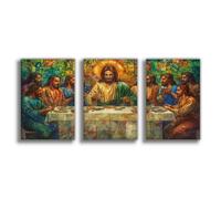 NCUDANK Poster su tela, motivo: L'ultima cena di Gesù, decorazione per camera da letto, ufficio, camera da letto, regalo, 20 x 30 cm