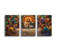 NCUDANK Poster su tela, motivo: L'ultima cena di Gesù, decorazione per camera da letto, ufficio, camera da letto, regalo, 30 x 45 cm