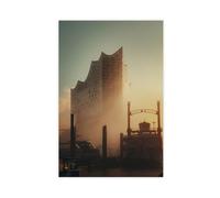 NCUDANK Poster su tela per sala da concerto nella nebbia, decorazione per camera da letto, ufficio, stanza, regalo, 60 x 90 cm