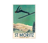 NCUDANK St Moritz Engadina poster su tela, decorazione artistica da parete per soggiorno e camera da letto, 30 x 45 cm