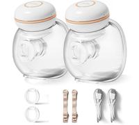 NCVI Tiralatte elettrico a mani libere 8126, tiralatte doppio indossabile con 3 modalità, 12 livelli di aspirazione, portatile e wireless per pompaggio discreto, flangia da 21 mm, confezione da 2