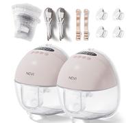 NCVI Tiralatte elettrico a mani libere 8131, tiralatte portatile indossabile con 4 modalità e 9 livelli, ricaricabile, wireless, display a LED, tiralatte con flange comode da 19/21/24 mm, rosa