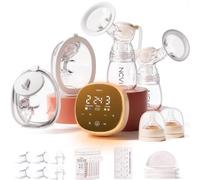 NCVI Tiralatte elettrico, tiralatte 2 in 1 indossabile e biberon con comfort micro-vibrazione, 4 modalità 9 livelli, 4400 mAh, ricaricabile, per casa, lavoro e viaggi
