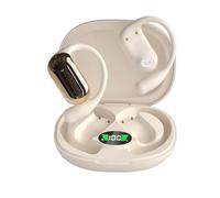 ND NEXT DESTINATION Cuffie Auricolare sportive senza fili Bluetooth V5.4 Casco Auricolare a conduzione ossea Appeso Orecchio Aperto Q16S Beige