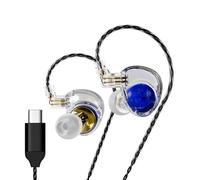 ND Planet IEM Auricolari 12 mm Dual Magnetic Driver Auricolari Isolamento Gaming HiFi Monitor USB-C/3.5mm in-Ear V2U2 Noise