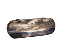 Nddcedew Astuccio carino per bambini, in pelle, con cerniera, per adolescenti, Grand Canyon, con stampa di nuvole scure, astuccio per cancelleria per studenti, astuccio portapenne portatile, Nero ,