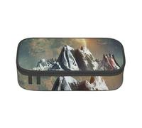 NDDCEDEW Astuccio con stampa Earth Mountain di grande capacità, con cerniera, astuccio per studenti, astuccio carino per ragazze e ragazzi adolescenti astuccio per la scuola, Nero , Taglia unica,