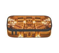 NDDCEDEW Astuccio con stampa gotica dorata europea di grande capacità, con cerniera, astuccio per studenti, astuccio carino per ragazze e ragazzi adolescenti astuccio per la scuola, Nero , Taglia