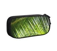 NDDCEDEW Astuccio divertente con foglie di palma e sfumature verdi stampate, grande capacità, astuccio per studenti, astuccio carino per ragazze e ragazzi adolescenti astuccio per la scuola nero, blu,