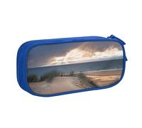 NDDCEDEW Astuccio divertente con stampa di dune sulla spiaggia, grande capacità, astuccio per studenti, astuccio carino per ragazze e ragazzi adolescenti astuccio per la scuola nero, blu, rosa, Blu,
