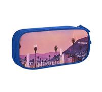 NDDCEDEW Astuccio divertente con stampa di The Old Hollywood, grande capacità, astuccio per studenti, astuccio carino per ragazze e ragazzi adolescenti astuccio per la scuola nero, blu, rosa, Blu,