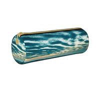 NDDCEDEW Astuccio per matite per studenti The Dusk View of City Print Leather Zip Pencil Pouch Kids Stationery Bag for School Pen Holder Case Portable Storage Organizer Makeup Bag, bianco, Taglia