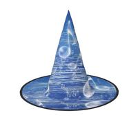 NDDCEDEW Cappelli blu della strega dei cappelli di Halloween della stampa della nota musicale per il cosplay di feste