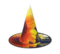 NDDCEDEW Cappelli del mago della strega dei cappelli di Halloween della stampa del sole del girasole per il cosplay delle feste