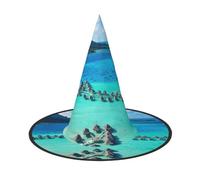 NDDCEDEW Cappelli del mago della strega dei cappelli di Halloween della stampa della spiaggia di bellezza per il cosplay di feste