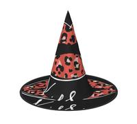 NDDCEDEW Cappelli del mago della strega dei cappelli di Halloween della stampa delle labbra del leopardo per il cosplay di feste